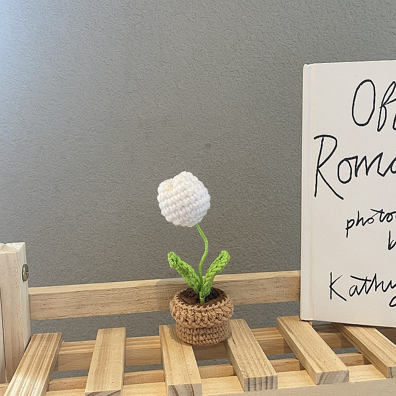 Crochet Blomkruka Dekoration Med Keramisk Bas Carvallo