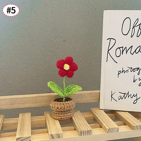 Crochet Blomkruka Dekoration Med Keramisk Bas Carvallo