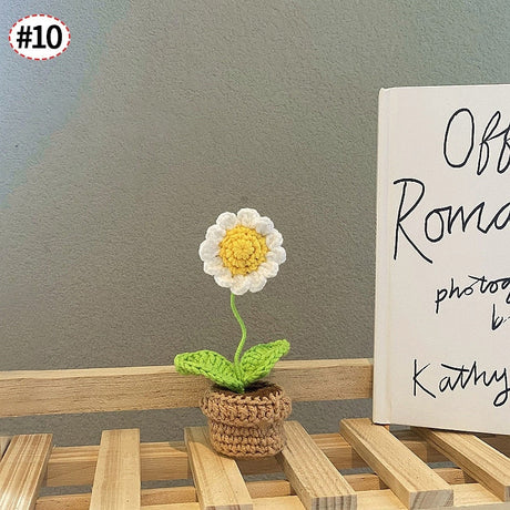 Crochet Blomkruka Dekoration Med Keramisk Bas Carvallo