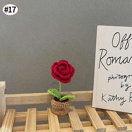 Crochet Blomkruka Dekoration Med Keramisk Bas Carvallo