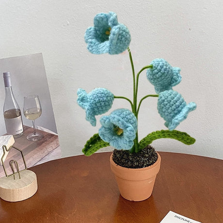 Crochet Blomkruka Dekoration Med Keramisk Bas Carvallo