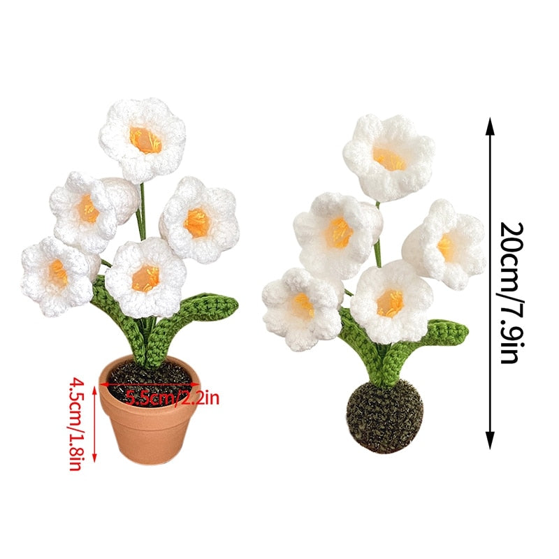 Crochet Blomkruka Dekoration Med Keramisk Bas Carvallo