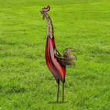 Iron Rooster Sculpture Miniature för Trädgårdsdekoration Carvallo