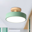 LED Semi Flush Mount Taklampa Med Träskärm Carvallo