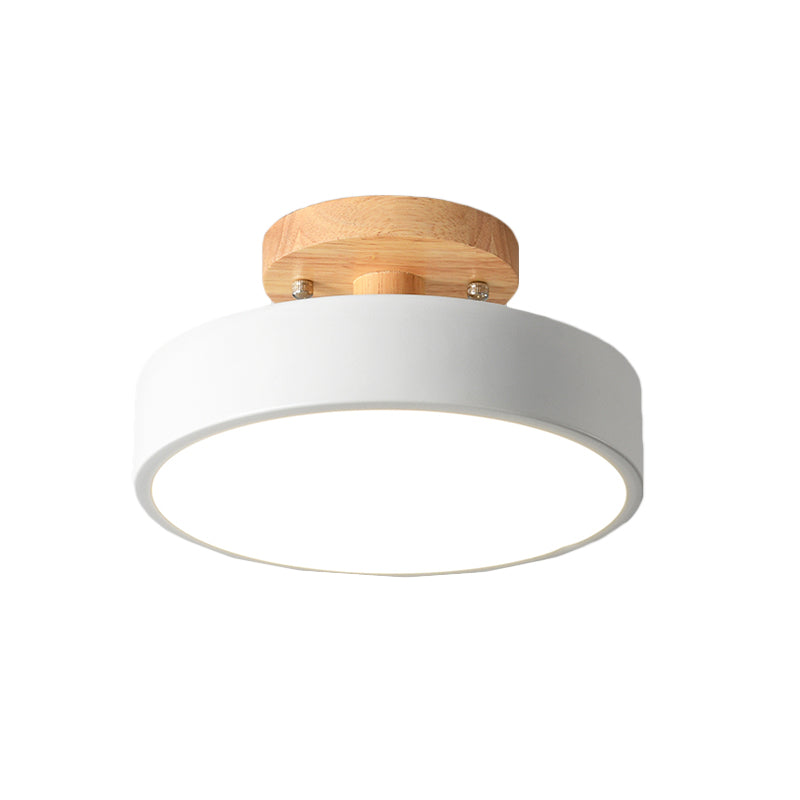 LED Semi Flush Mount Taklampa Med Träskärm Carvallo