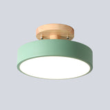 LED Semi Flush Mount Taklampa Med Träskärm Carvallo