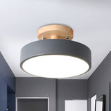LED Semi Flush Mount Taklampa Med Träskärm Carvallo