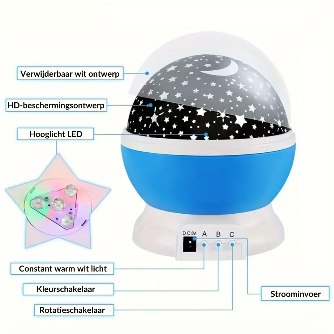 Magic Star Projektor Nattljus för Barnrum Atmosfär Carvallo