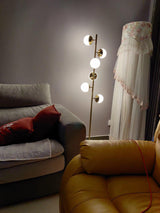 Mitten av seklet LED-träd lampa med glaskulor gold bas Carvallo