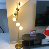 Mitten av seklet LED-träd lampa med glaskulor gold bas Carvallo