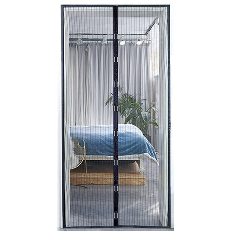 Magnetisk Myggnät för Dörr med Automatisk Stängning | Insektsnät med Magnetlås – Myggskydd för Altan, Balkong & Entré (Flera Storlekar)-Kök-BB-Svart-80*210 cm-Hemnix