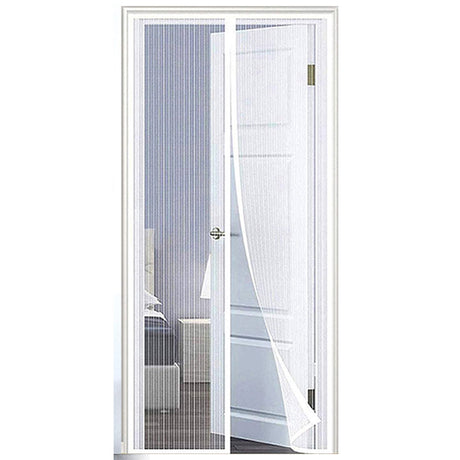 Magnetisk Myggnät för Dörr med Automatisk Stängning | Insektsnät med Magnetlås – Myggskydd för Altan, Balkong & Entré (Flera Storlekar)-Kök-BB-Vit-80*210 cm-Hemnix