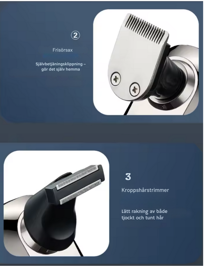 Exklusiv 6-i-1 rakapparat - groomingkit för huvud och ansikte-VaruZ-Hemnix