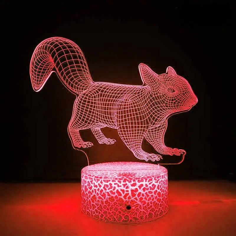 LumiFox - 3D LED Nattlampa med Färgändring och Dämpbar Funktion Carvallo