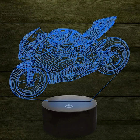 LumiBike - 3D LED Nattlampa med Motor Design för Bikers och Barnrum Dekoration Carvallo
