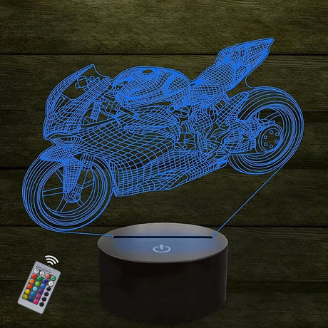 LumiBike - 3D LED Nattlampa med Motor Design för Bikers och Barnrum Dekoration Carvallo