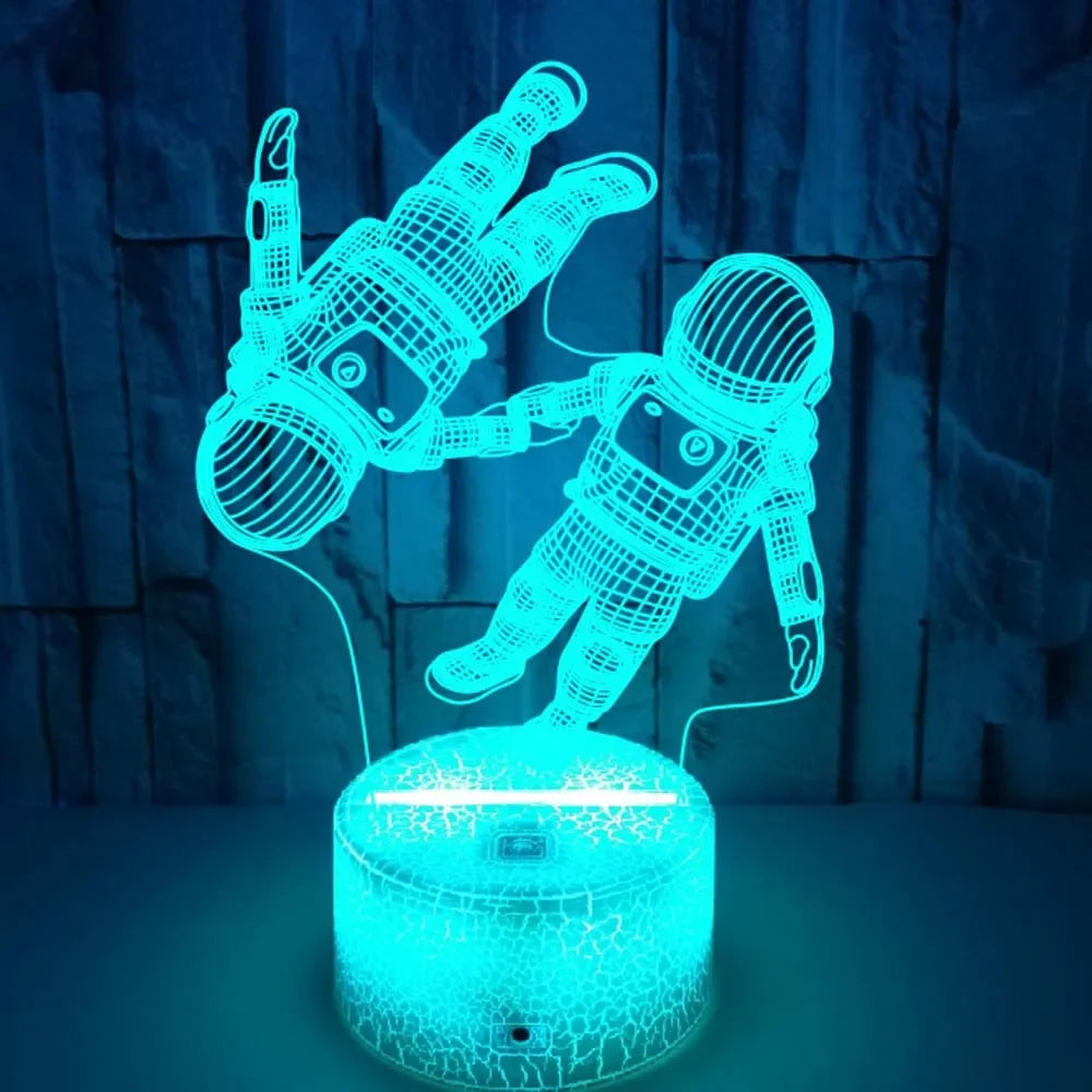 LumiAstro - 3D LED Astronaut Nattlampa med Färgförändring för Barnrum & Dekoration Carvallo
