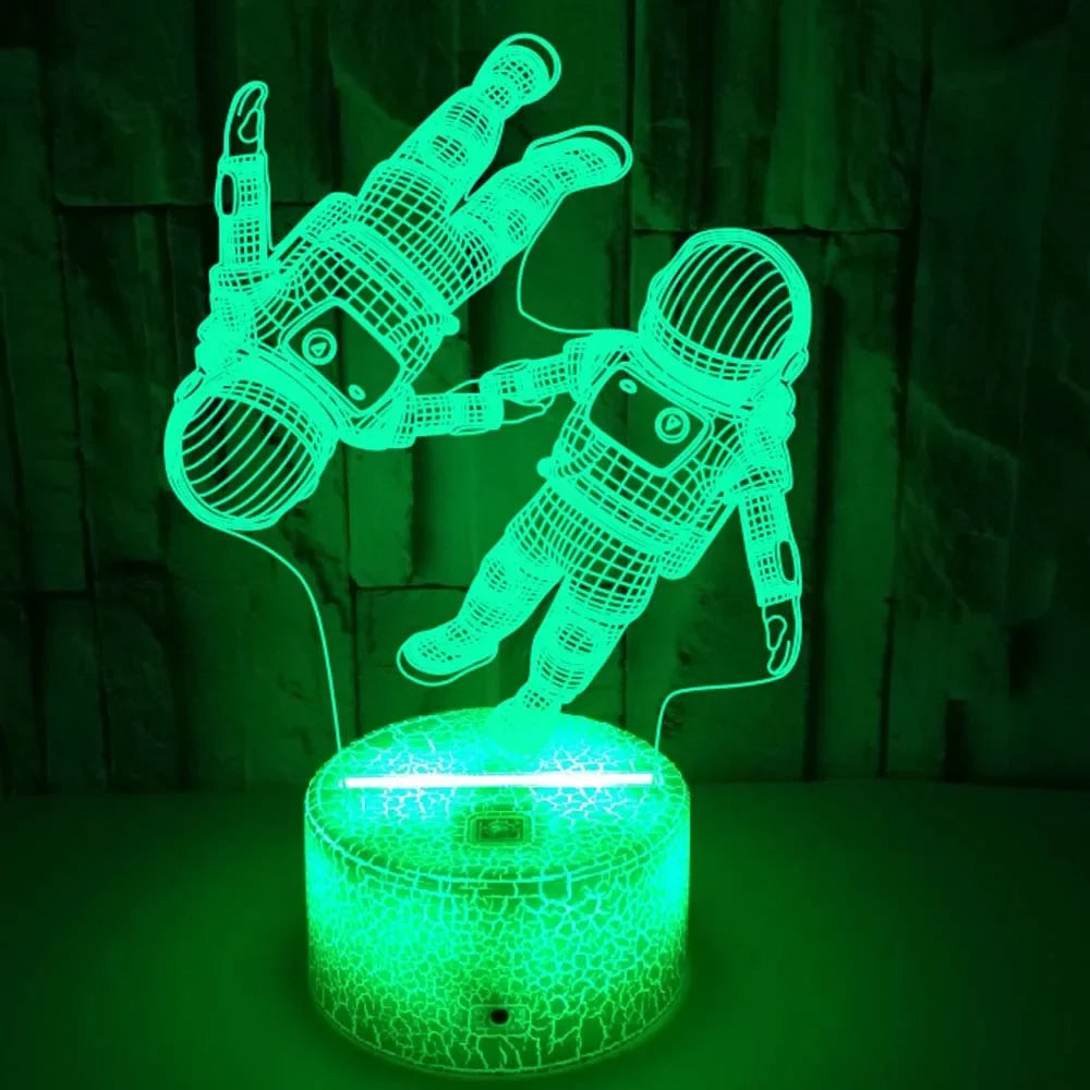 LumiAstro - 3D LED Astronaut Nattlampa med Färgförändring för Barnrum & Dekoration Carvallo