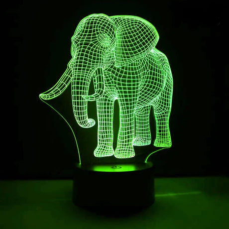 LumiElephant - 3D LED Nattlampa med Färgförändring och Optisk Illusion Carvallo