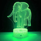LumiElephant - 3D LED Nattlampa med Färgförändring och Optisk Illusion Carvallo
