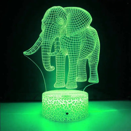 LumiElephant - 3D LED Nattlampa med Färgförändring och Optisk Illusion Carvallo