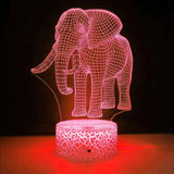 LumiElephant - 3D LED Nattlampa med Färgförändring och Optisk Illusion Carvallo
