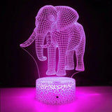 LumiElephant - 3D LED Nattlampa med Färgförändring och Optisk Illusion Carvallo