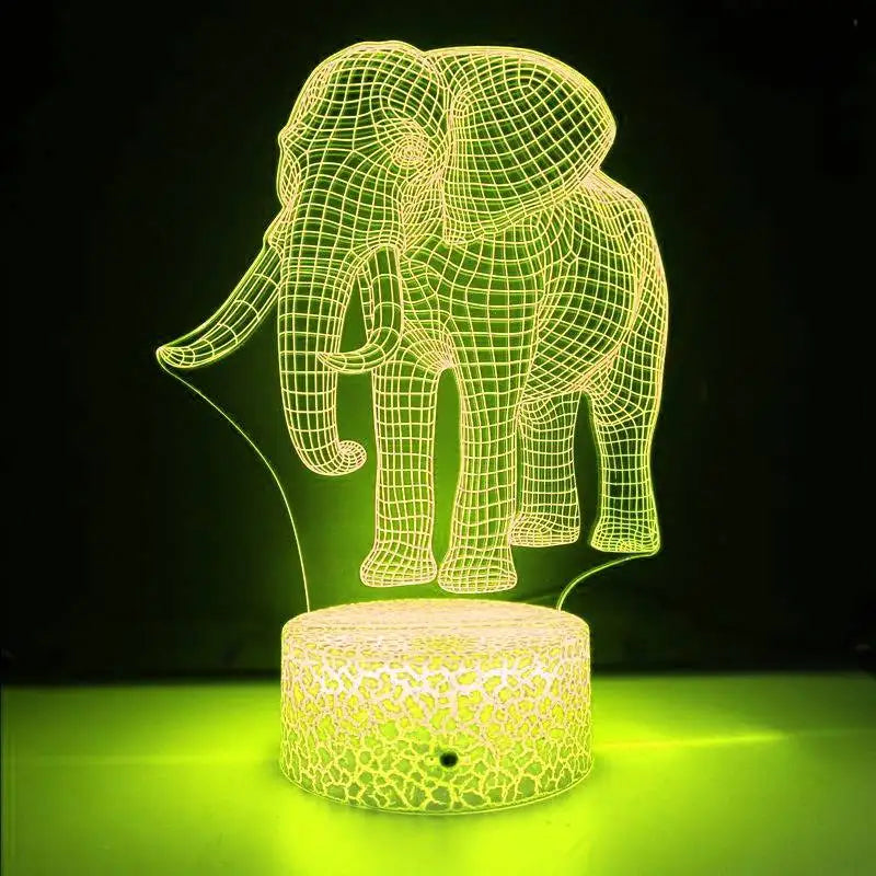 LumiElephant - 3D LED Nattlampa med Färgförändring och Optisk Illusion Carvallo