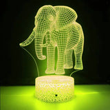 LumiElephant - 3D LED Nattlampa med Färgförändring och Optisk Illusion Carvallo