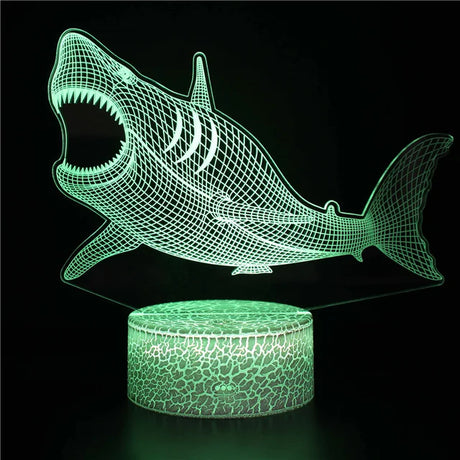 AquaGlow – 3D LED Nattlampa med Val Illusion för Barnrum Carvallo