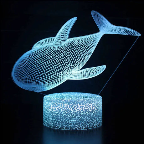 AquaGlow – 3D LED Nattlampa med Val Illusion för Barnrum Carvallo