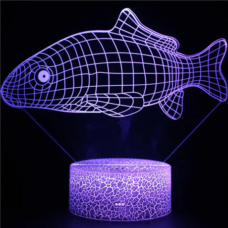 AquaGlow – 3D LED Nattlampa med Val Illusion för Barnrum Carvallo
