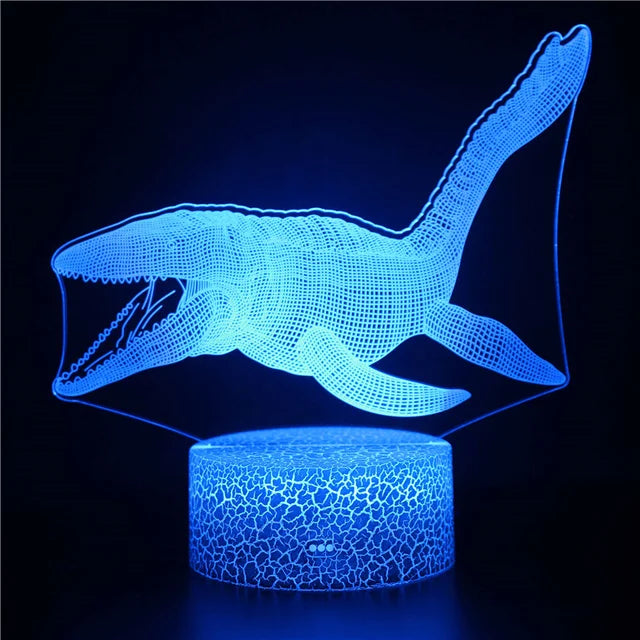 AquaGlow – 3D LED Nattlampa med Val Illusion för Barnrum Carvallo