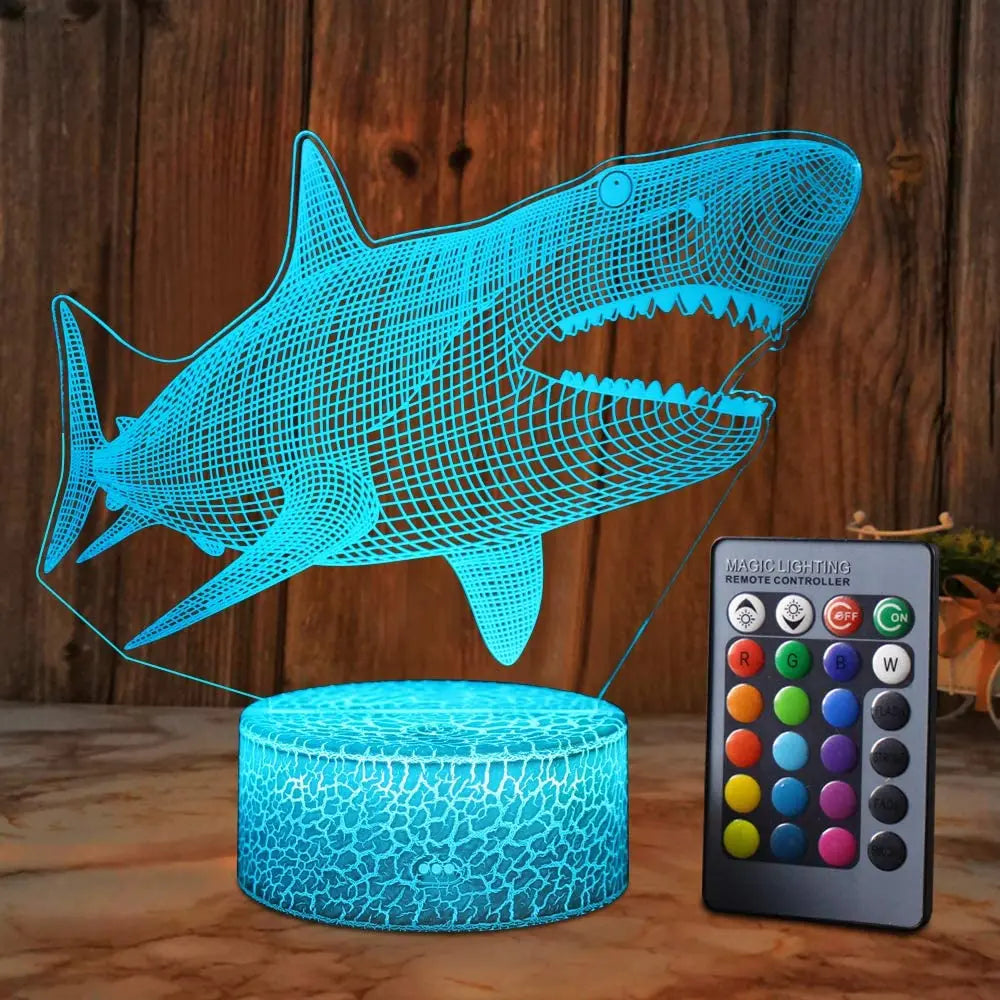 AquaGlow – 3D LED Nattlampa med Val Illusion för Barnrum Carvallo
