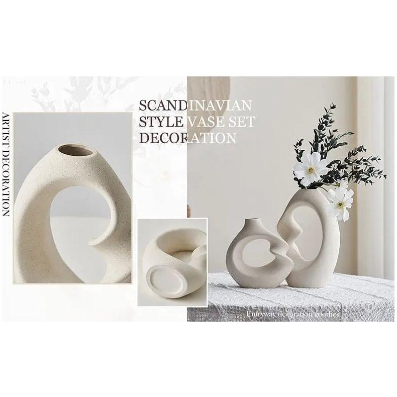 Nordic Bloom - Stiliga Tvistade Vaser Tillverkade av Keramik Carvallo