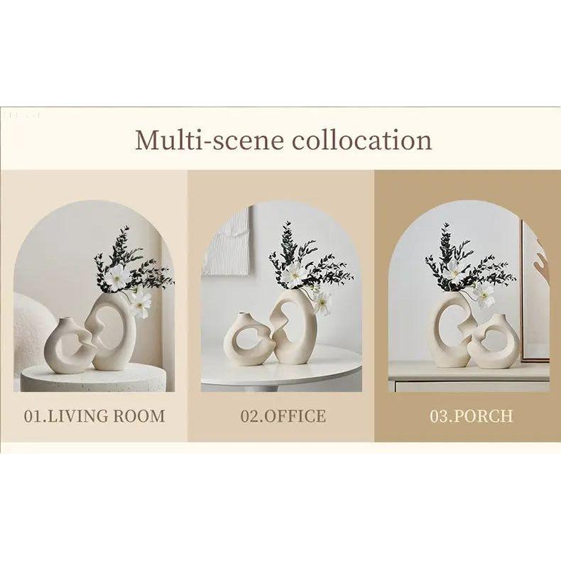 Nordic Bloom - Stiliga Tvistade Vaser Tillverkade av Keramik Carvallo