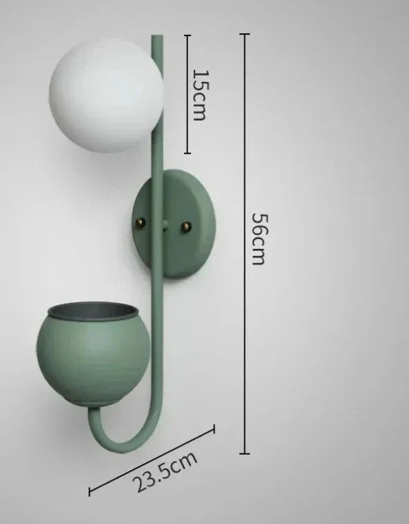 NordicGlow Växt - LED Vägglampa med Växtställ - Minimalistisk Lampa Carvallo