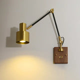 LightCraft - Justerbar Vintage Vägglampa i Mässing och Trä Carvallo