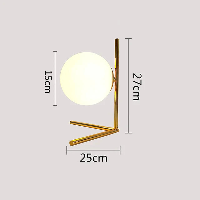 LumeSphere – Dimbar LED Bordslampa med Glaskula för Vardagsrum och Sovrum Carvallo