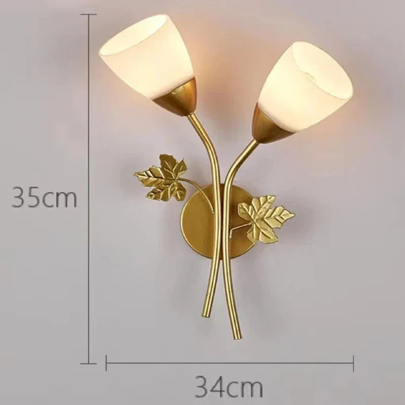 LeafGlow - Järnvägglampa i Vintage Stil med Bladmotiv – LED-lampa Carvallo