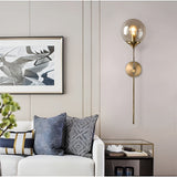 GlassGleam Lampa - Nordisk Guld Inomhus Glasboll Vägglampa Carvallo