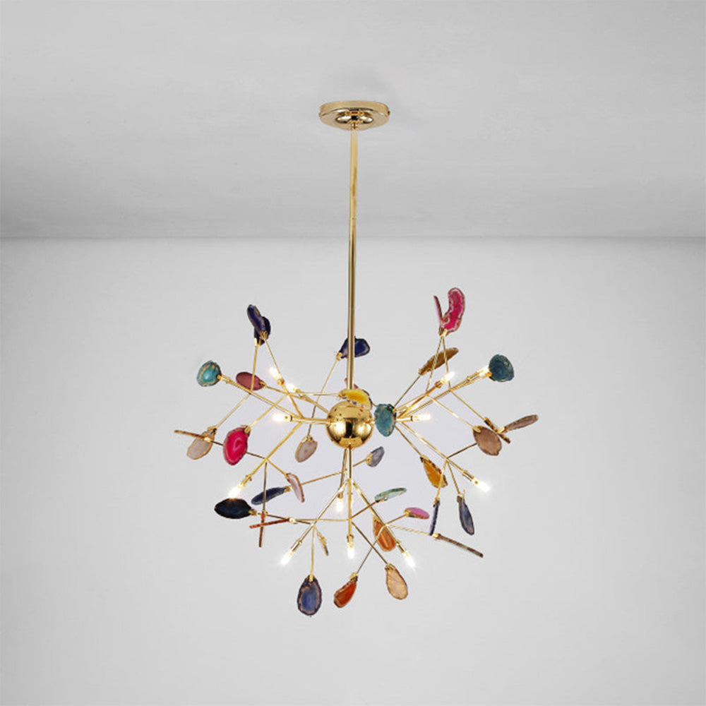 Nordic Agate Stone Chandelier | Modern Chandelier Light | Unique Home Decor | Metal | 11.8"–23.6" Carvallo