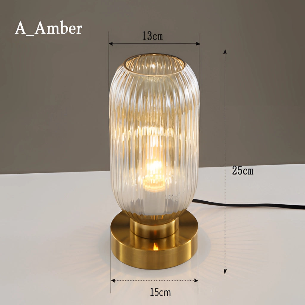 Nordic Amber Bordslampa – Glaskälla i modern design, 40W LED Carvallo
