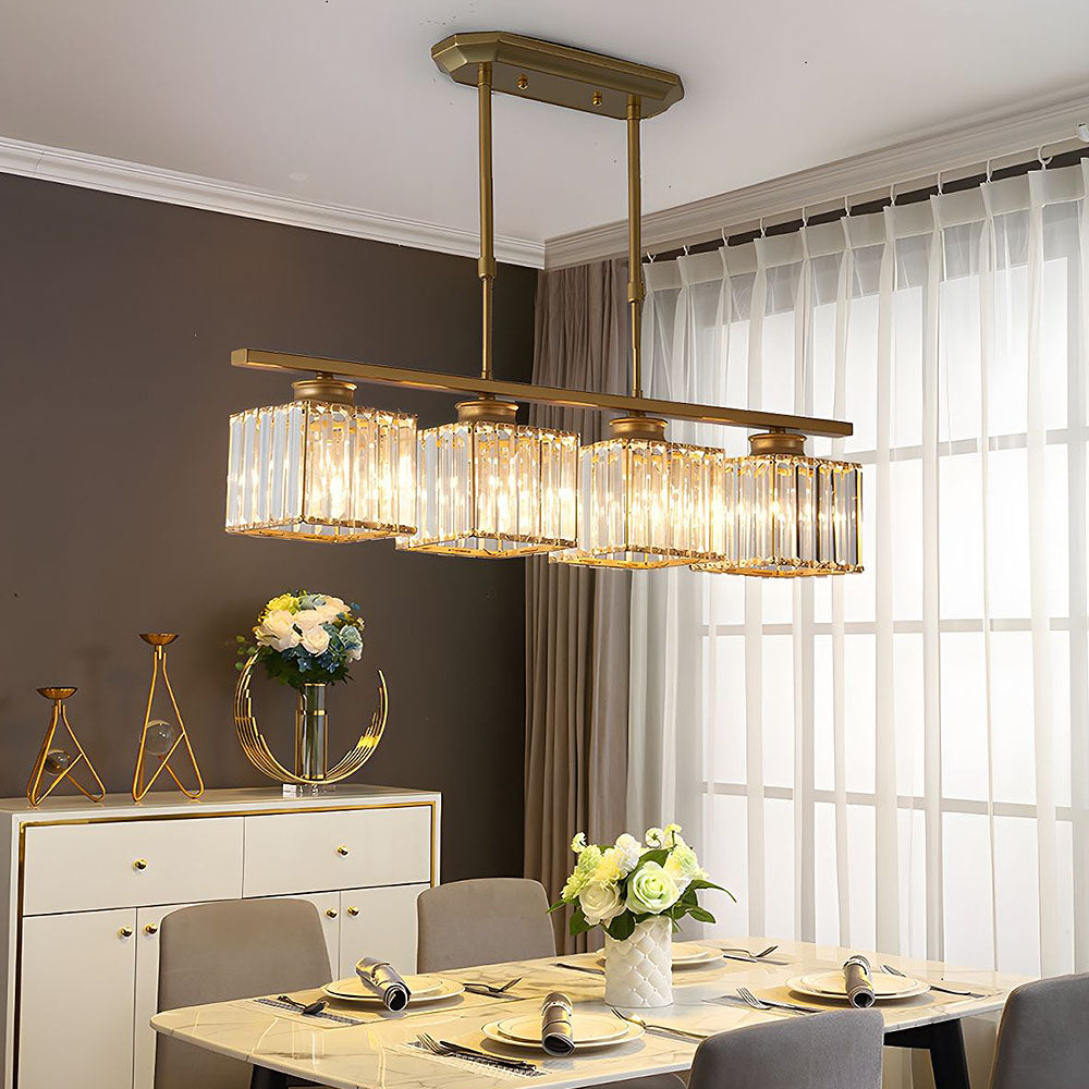 Multi-Head Glas Chandelier | Modern Matsal Belysning | Justerbar Höjd Carvallo