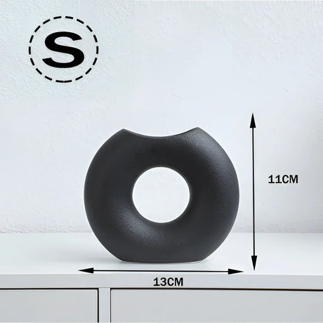 Nordisk keramik donut vas – Modern rund design för stilfull inredning av hem och kontor Carvallo