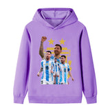 Messi Fotbolls Hoodie för Barn - Argetina Footballdinho
