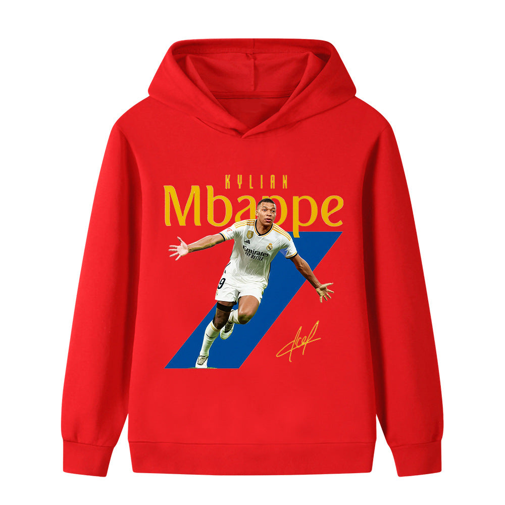 Mbappé Fotbolls Hoodie för Barn Footballdinho