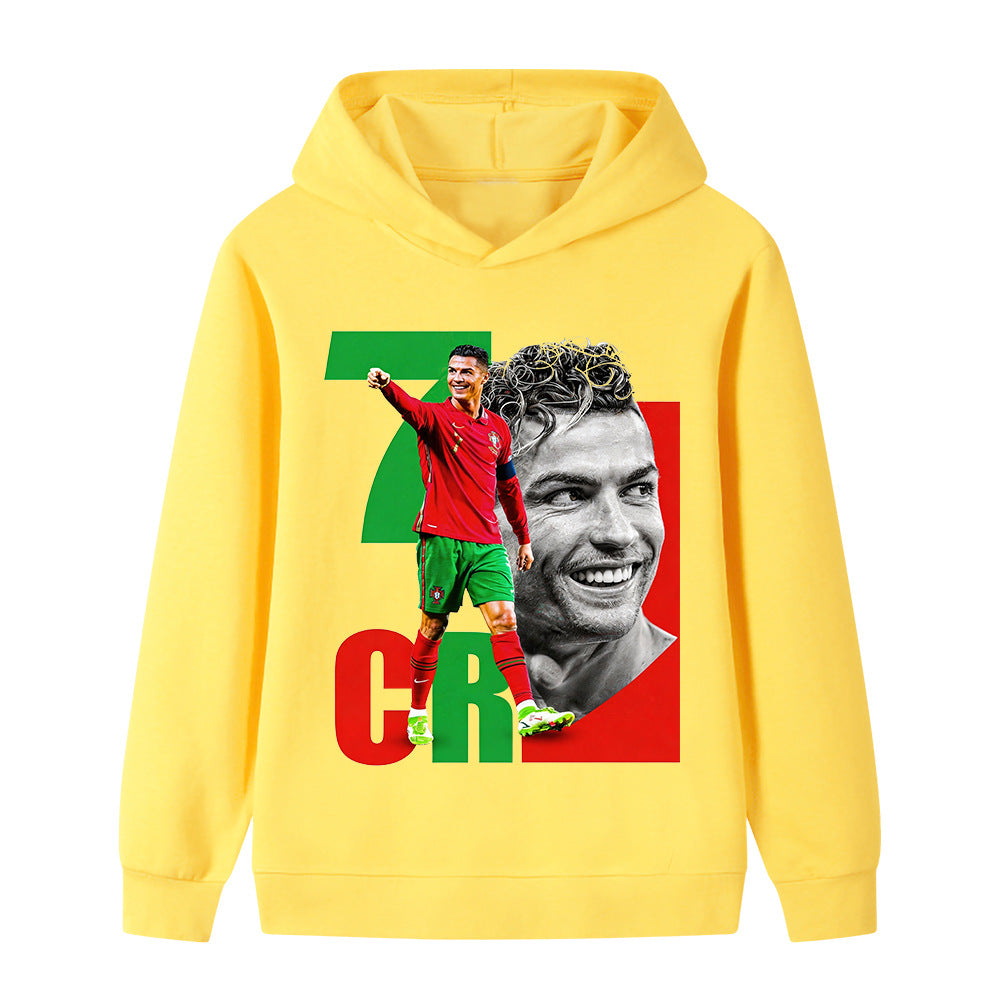 Cristiano Ronaldo Fotbolls Hoodie för Barn - Portugal Footballdinho