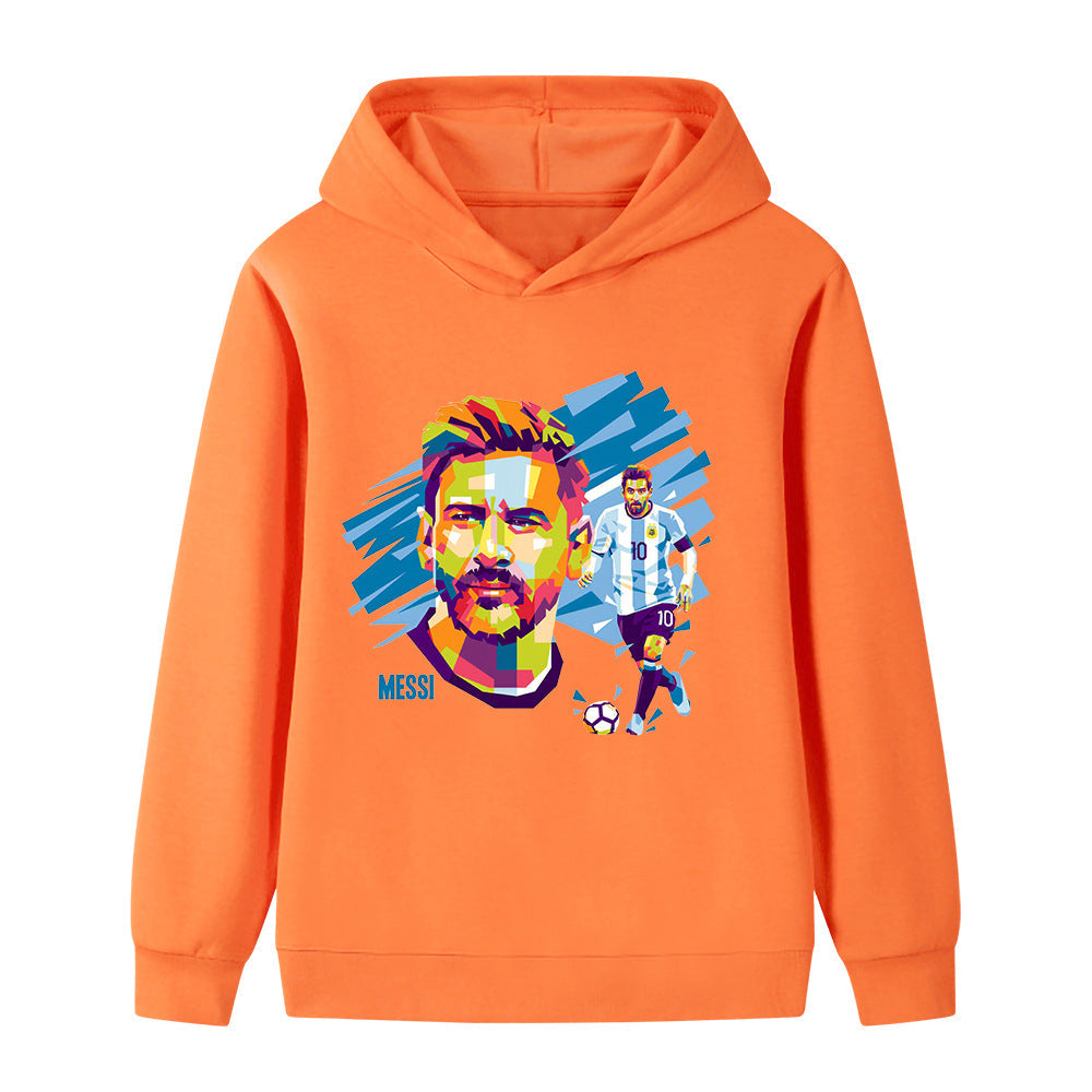 Lionel Messi Fotbolls Hoodie för Barn - Mjuk Footballdinho
