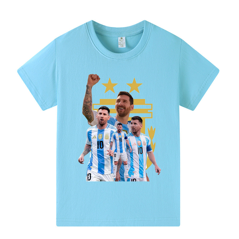 Messi Fotbolls T-shirt för Barn - Argetina Footballdinho